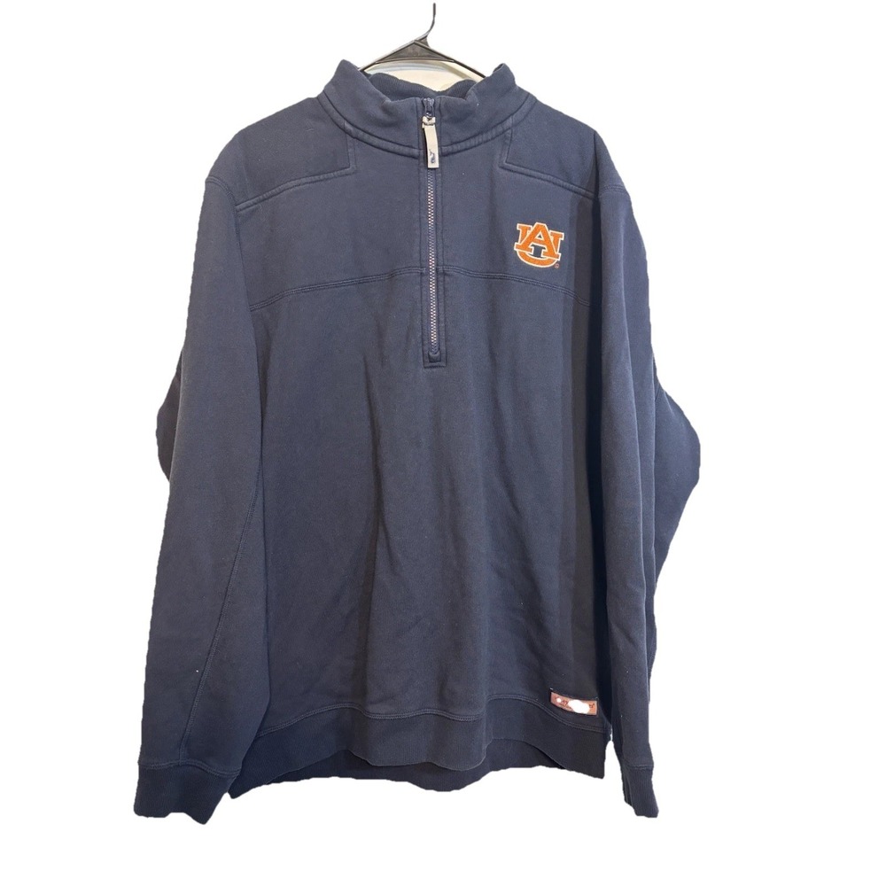 Auburn Vineyard Vines Navy Blue 1/4 Zip Longsleeve Pullover Size XL